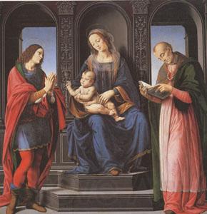 LORENZO DI CREDI The Virgin and child with st Julian and st Nicholas of Myra (mk05) Norge oil painting art